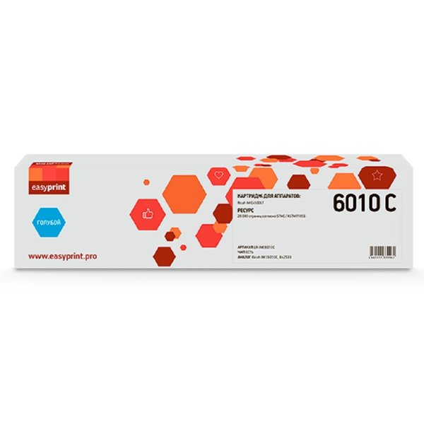 Тонер-картридж EasyPrint LR-IMC6010C для Ricoh IM C4500LT (28000стр.) голубой, с чипом, 842533