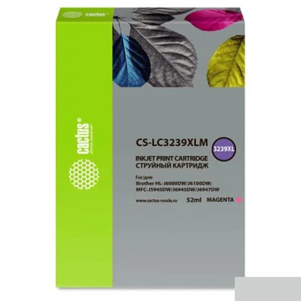 Картридж струйный Cactus CS-LC3239XLM пурпурный (52мл) для Brother HL-J6000DW/J6100DW