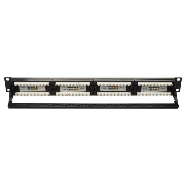 Патч-панель 19" NEOMAX [NM-BPP-1U24P-UB-101-BK] 1U, 24 порта, UTP, с кабельным организатором, цвет черный