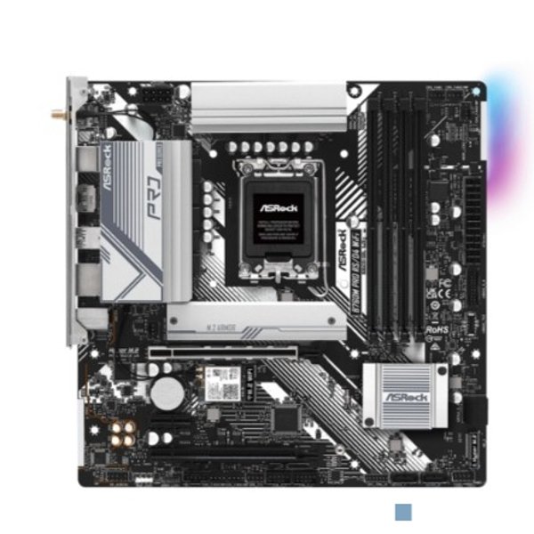 Asrock B760M PRO RS/D4 WIFI, Socket 1700, Intel®B760, 4xDDR4-3200, HDMI+DP, 2xPCI-Ex16, 1xPCI-Ex1, 4xSATA3(RAID0/1/5/10), 2xM.2, 8 Ch Audio, 1x2.5GLan, WiFi,