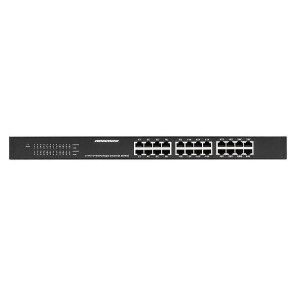 NEOMAX неуправляемый коммутатор NMS-124P-100-SR, 24 порта 100 Mbps, металл Rack