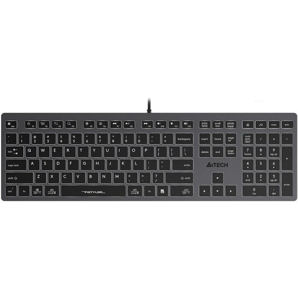 Клавиатура A4Tech Fstyler FX60H серый USB slim LED (FX60H GREY/WHITE)/1787693