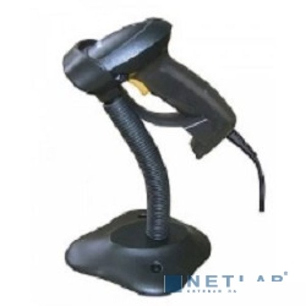 Mindeo MD2230AT+ черный {Сканер ШК (ручной, лазерный, 3mil, черный)  подставка, USB}