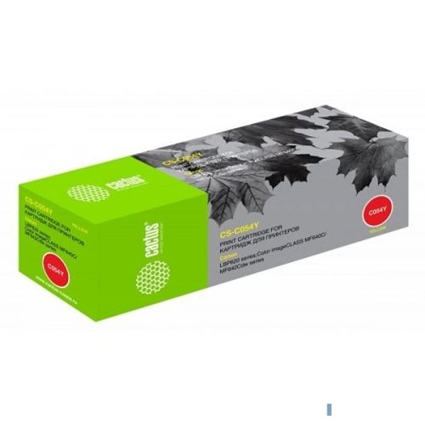 Картридж лазерный Cactus CS-C054Y желтый (1200стр.) для Canon LBP 621Cw/623Cdw/641Cw/643Cdw