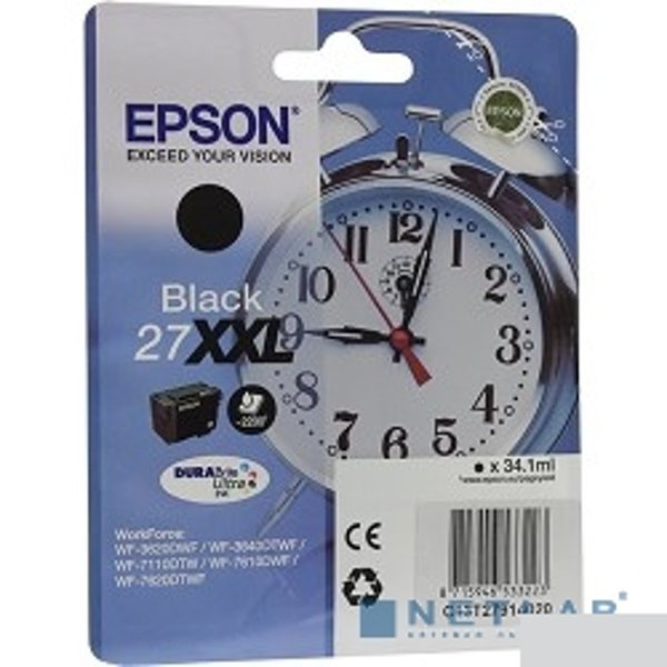 EPSON C13T27914020/4022 Картридж с черными чернилами DURABrite Ultra экстраповышенной XXL емкости (2200 стр.) для Epson WorkForce WF-7620DTWF (cons ink)