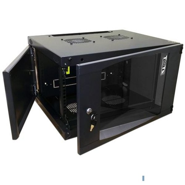 Шкаф коммутационный Lanmaster Next (TWT-CBWNG-18U-6X6-BK) 18U 550x600мм пер.дв.стекл 60кг черный 29кг 988мм IP20