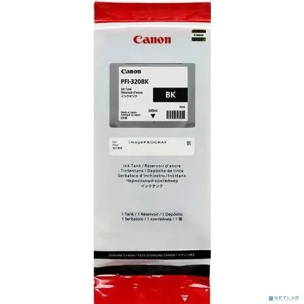 Canon PFI-320BK Картридж для Canon TM-200/TM-205/TM-300/TM-305, чёрный, 300 мл