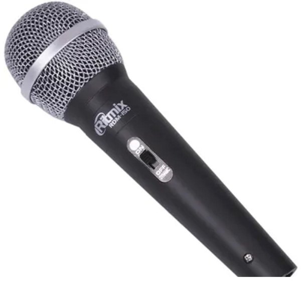 RITMIX RDM-150 (Black) {50 Гц - 10 кГц, 600 Ом, чувств. микр. -50 дБ, выход Jack 6.3 мм, 50 x 50 x 180 мм, длина кабеля 4 м, пластик}