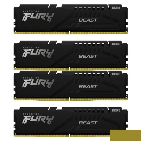 Kingston DDR5 DIMM 64GB 6000MT/s CL40 (Kit of 4) FURY Beast Black XMP