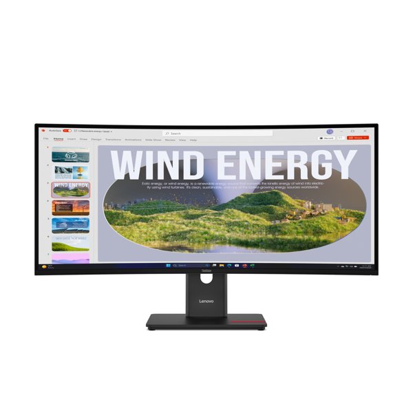 Монитор Lenovo 34" ThinkVision T34wd-40 черный VA LED 4ms 21:9 HDMI матовая HAS Piv 3000:1 300cd 178гр/178гр 3440x1440 120Hz DP WQ USB 9.2кг