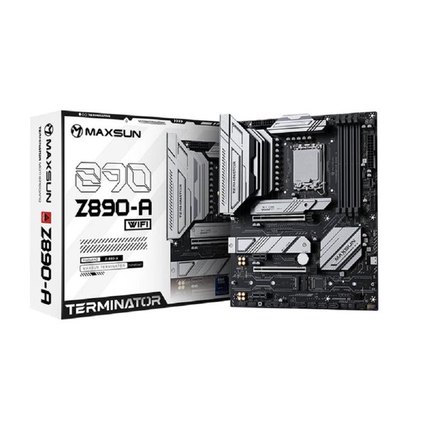 MAXSUN MS-Terminator Z890-A (Socket 1851, ATX, 4*DDR5(256Gb), DP/HDMI, 4*SATA3, 4*M.2, 1xPCI-Ex16 /1xPCI-Ex4/2*PCIEx1, 1*Type-C, 4*USB 2.0, 2*USB 3.2, LAN 1*2.5G, SPDIF, RTL)
