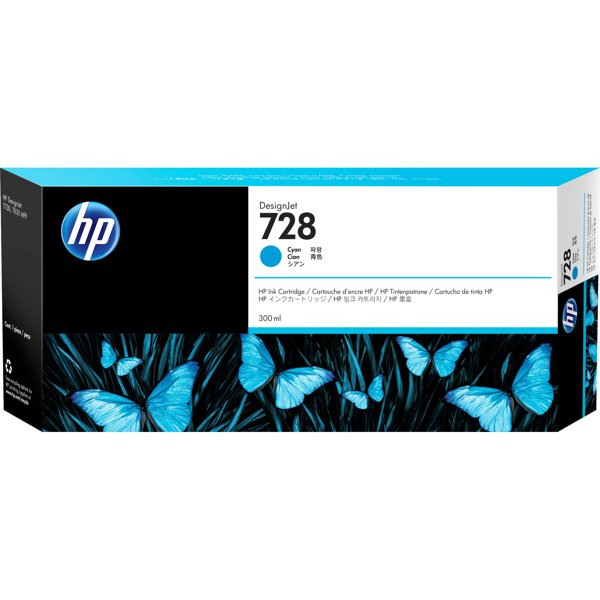 HP F9K17A Картридж №728, Cyan {DJ T730/830 (300 мл.)}