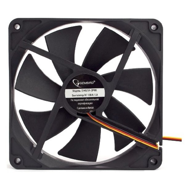 Gembird Вентилятор 140x140x25 гидрод тихий 3 pin/4pin Molex провод 40 см [S14025H-3P4M]