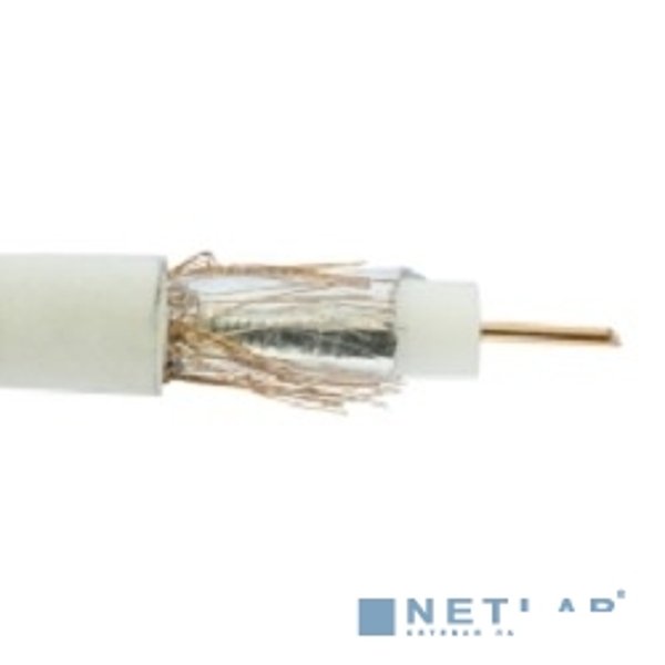 Кабель RG-6U+CU, 64*, 75 Ом, 100м., белый  REXANT [01-2223]