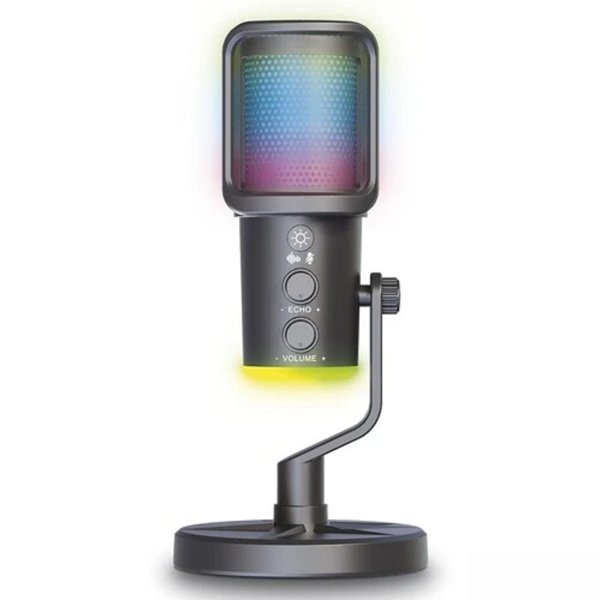 RITMIX RDM-178 USB Gaming Black {подк Type-C - USB A / Type-C, Jack 3,5 мм на наушники, подсветка, шумоподавление; размеры микрофона: 5 * 15* 5 см}