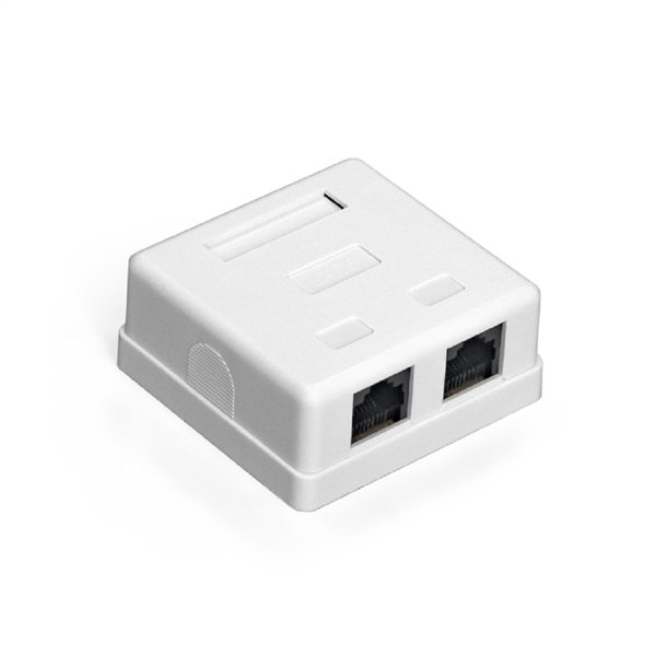 Exegate EX292845RUS Розетка внешняя двойная ExeGate SM2-RJ45-C6 RJ-45 кат.6 UTP Krone/110