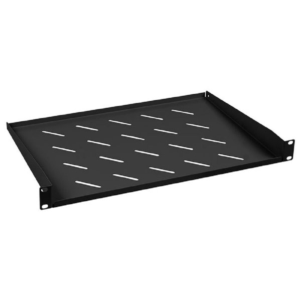 Cabeus SH-J017-1U-315-BK Полка 19" перфорированная консольная 1U глубина 315 мм, цвет черный (RAL 9004)