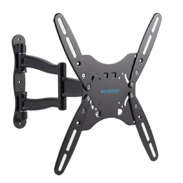 Kromax TECHNO-5 grey, Кр. алюм. наст. для TV 15"-55", max 35 кг, 5 ст св., нак. 15°, пов. 180°, от ст. 87-497 мм, max VESA 400x400 мм.