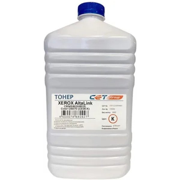 Тонер CET CE08-K,  для XEROX AltaLink C8045/8030/8035, Color C60/70,  черный, 660грамм, бутылка