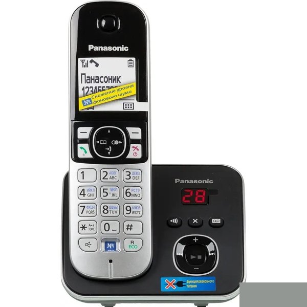 Panasonic KX-TG6821RUB (черный) {Беспроводной DECT,автоответчик,определитель номера,телефонный справочник 120 зап.}