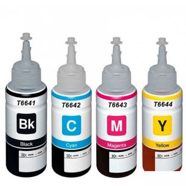 Чернила NV PRINT водорастворимые T6641 - T6644  для аппаратов Epson L100, L110, L120, L132, L200, L210, L222, L300, L312, L350, L355, L362, L366, L456, L550, L555, L566, L1300, L386, L486, L121, L3050