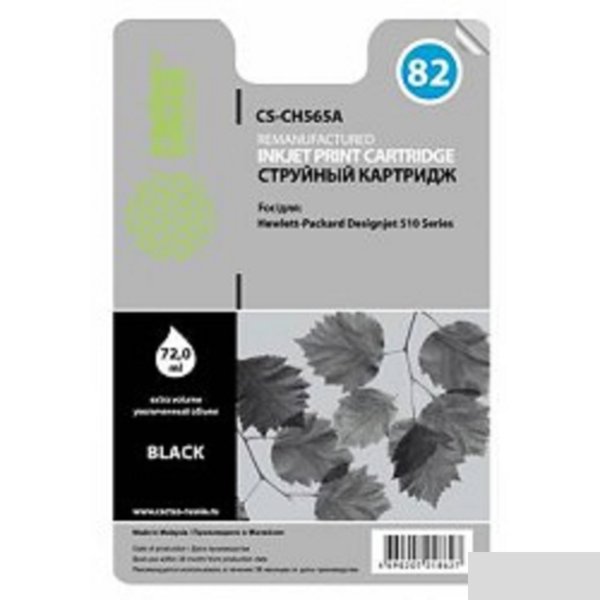Cactus CH565A Картридж струйный  для №82 принтеров HP DesignJet 510/510 (72ml) черный