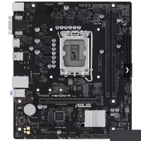 ASUS PRIME H610M-R-SI (Socket 1700, mATX, 2xDDR5(96GB), DP/VGA/HDMI, 1xPCIe 4.0x16/1xPCIe 3.0, 1xLAN, 4xSATA 6Gb/s, 1xM.2, 2xUSB 3.2, 2xUSB 2.0, 2xPS/2)
