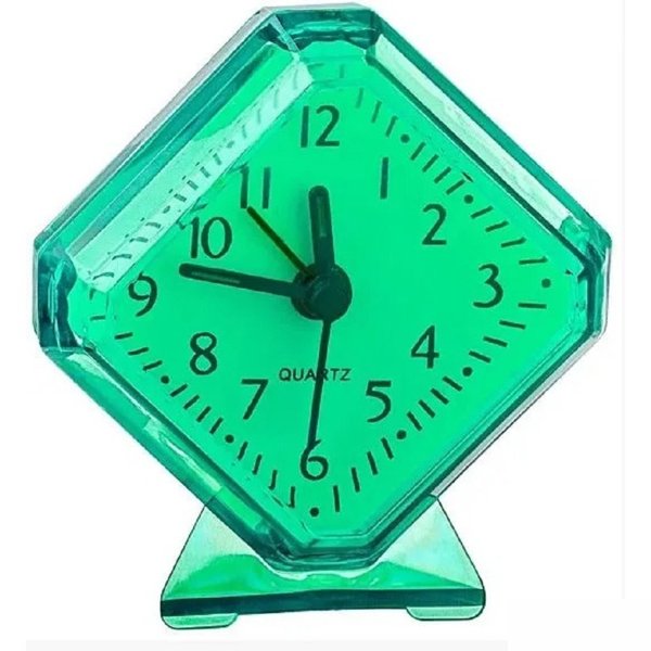 Perfeo Quartz часы-будильник "PF-TC-002", ромб. 7,5*8,5 см, зелёные