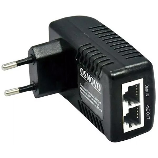 Инжектор/ OSNOVO PoE-инжектор Gigabit Ethernet на 1 порт, мощность PoE - до 15.4W