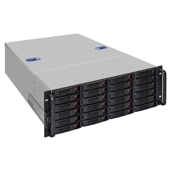 Exegate EX300118RUS Серверный корпус ExeGate Pro 4U660-HS24 <RM 19", высота 4U, глубина 660, БП 1100PAS, 24xHotSwap, USB>