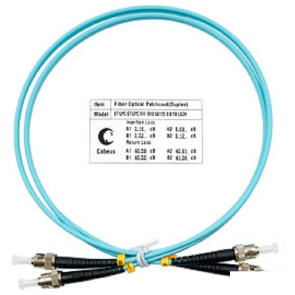 Cabeus FOP-50-ST-ST-1m Шнур оптический duplex ST-ST 50/125 mm OM3 1м LSZH