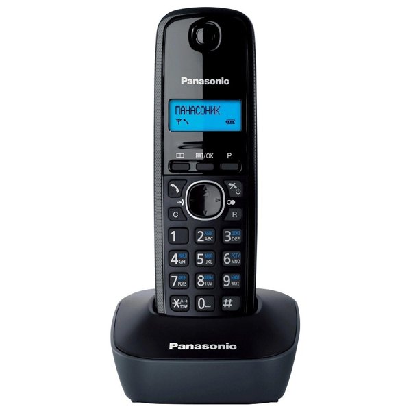 Panasonic KX-TG1611RUH (серый) {АОН, Caller ID,12 мелодий звонка,подсветка дисплея,поиск трубки}