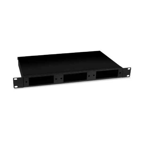 Cabeus FO-CS-19-3FP-BK Кросс бокс оптический 19" 1U на 3 адаптерные панели, цвет черный
