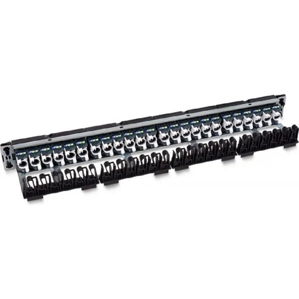 Cabeus PL-24-KJ-RJ45-Cat.6-180T Патч-панель 19" (1U), 24 порта RJ-45, категория 6, с задним кабельным организатором, безинструментный монтаж (арт.033561)