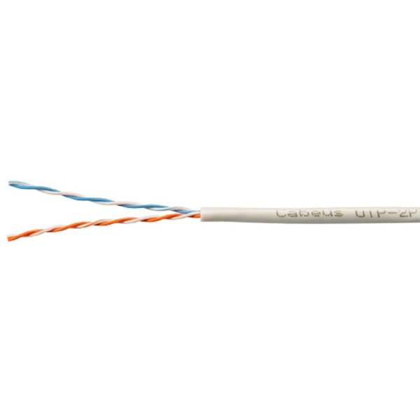 Cabeus UTP-2P-Cat.5e-SOLID-GY-LIGHT-100 Кабель витая пара UTP (U/UTP), категория 5e, 2 пары 0,48 мм (24 AWG), одножильный, PVC нг(А)-LS, серый (100 м)
