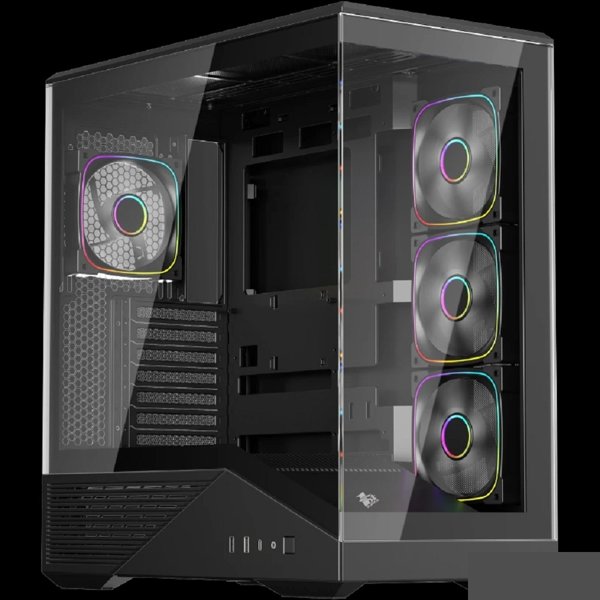 1STPLAYER Корпус GM7 ARGB Black / ATX / 4x120mm ARGB fans / GM7-BK-3FN7R-1FN7