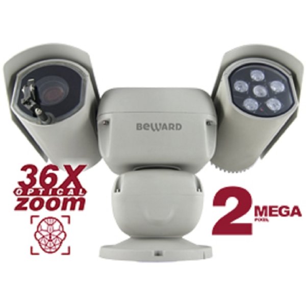 BEWARD B81889R-2595Z3 2 Мп, 1/2'' КМОП SONY Exmor, скоростная PTZ 0.1-200°/сек, 0.001 лк (день)/0.0005 лк (ночь), 2xWDR до 140 дБ, 3 потока H.265/H.264/MJPEG, Zoom 36x
