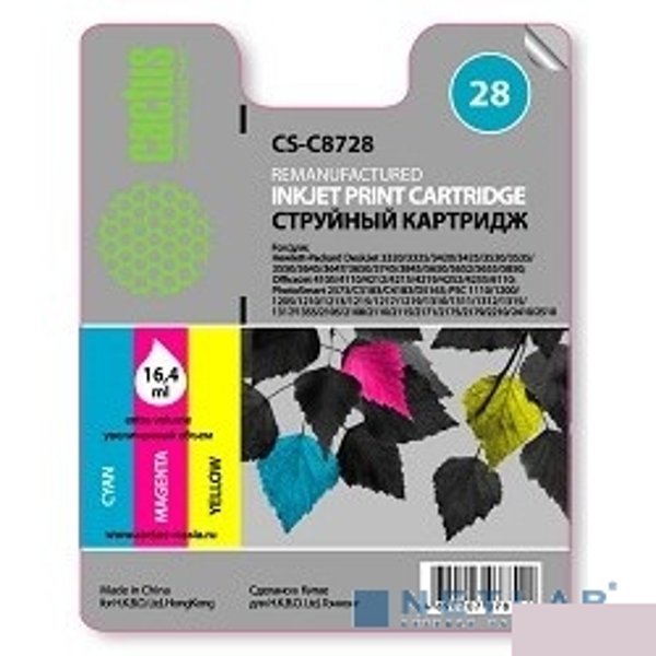 Cactus C8728 Картридж струйный CS-C8728 многоцветный для №28 HP DeskJet 3320/3325/3420/3425/3520/3535/3550 (18ml)
