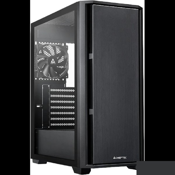 CHIEFTEC PRO MIDI TG AS-02B-TG-OP без БП, боковая панель из закаленного стекла, черный, ATX