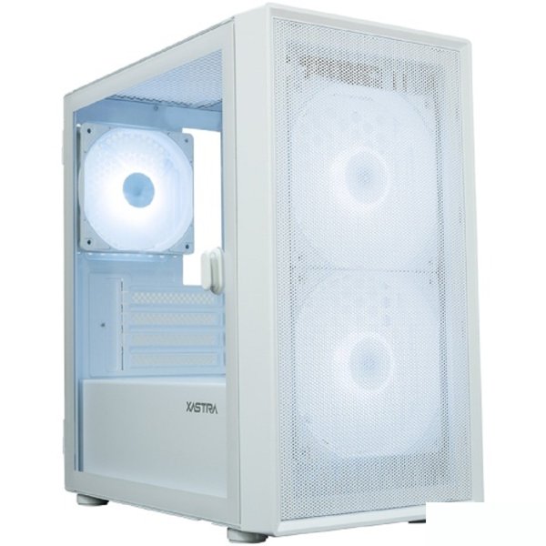Корпус XASTRA  A305M 3ARGB White mATX/Mesh/ tempered glass / 2x140mm + 1x120mm ARGB PWM FC fans/ Door/  A305M-2FC14A-1FC12A-D-WH