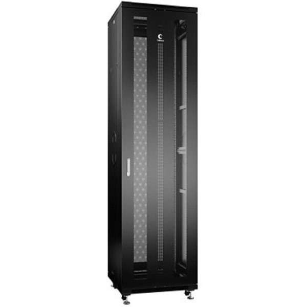Cabeus ND-05C-47U60/100-BK Шкаф монтажный телекоммуникационный 19" напольный для распределительного и серверного оборудования 47U 600x1000x2277mm (ШхГхВ) передняя и задняя перфорированные двери, ручка