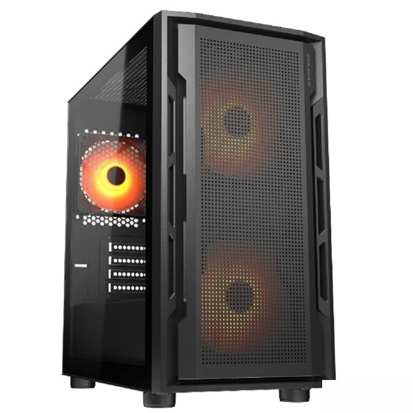 Cougar Uniface Mini RGB 2x140mm + 1x120mm ARGB Fan, ARGB Fan Hub, без БП, черный, mATX