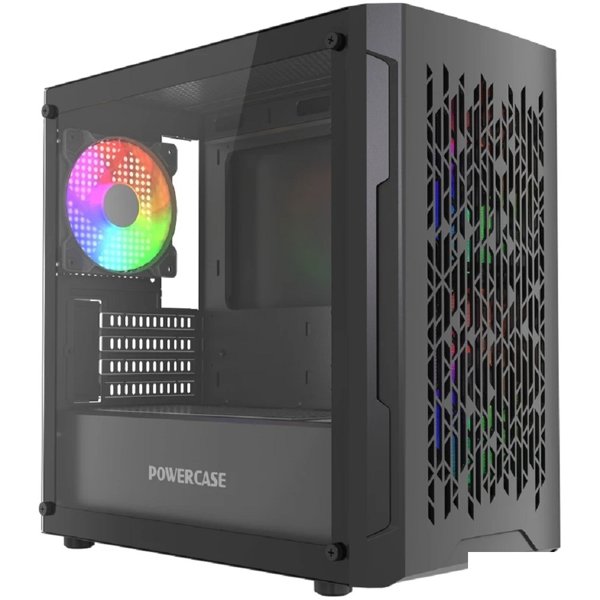 Powercase Mistral Micro D3B ARGB V2, Tempered Glass, 2x 140mm ARGB PWM+1x 120mm ARGB PWM, чёрный, mATX (CMMDB-A3-V2)