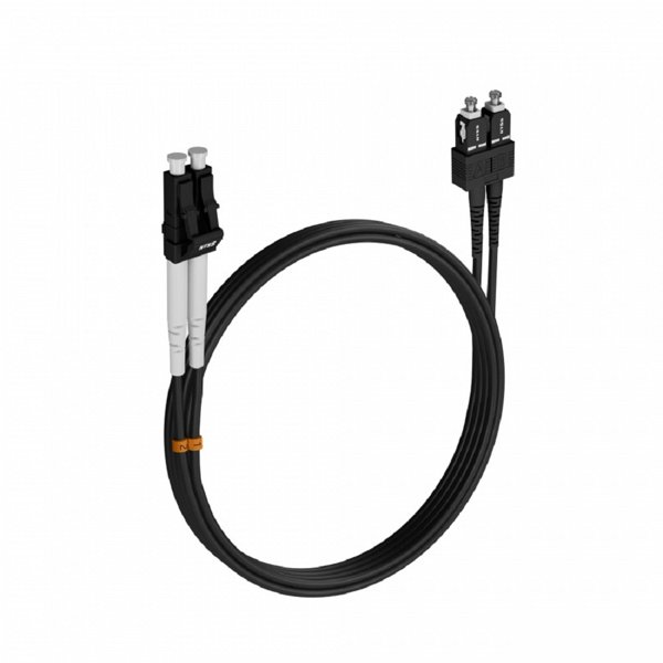 Шнур оптический NTSS dpc LC/UPC-SC/UPC 50/125 3.0мм 1м черный LSZH (патч-корд)