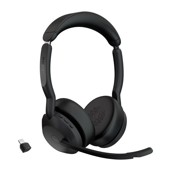 Jabra 25599-999-899 Наушники с микрофоном Jabra Evolve2 55, Link380c MS Stereo черный накладные BT оголовье (25599-999-899)