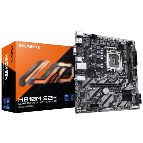 Gigabyte H810M S2H {Socket 1851, Intel®H810, 2xDDR5-6400, mATX D-SUB+HDMI+DP, 1xPCI-Ex16, 1xPCI-Ex1, 4xSATA3(RAID 0/1/5/10), 1xM.2, 8Ch Audio, GLan, (5+2)xUSB2.0, (1+2)xUSB3.2, (0+1)xUSB Type-C}