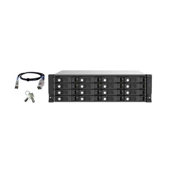 QNAP TL-R1620Sep-RP SAS-модуль расширения, 16 отсеков 3,5"/2,5" SAS/SATA 12/6 Гбит/с, стоечное исполнение, 2 блока питания.