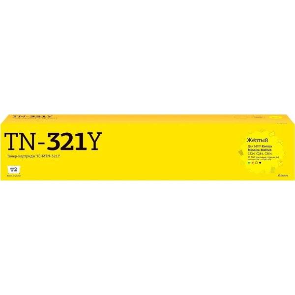TC-MTN-321Y Тонер-картридж T2 для Konica-Minolta BizHub C224/C284/C364 (25000 стр.) желтый, с чипом