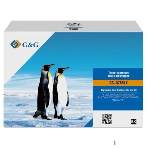 Картридж лазерный G&G GG-Q7551X черный (13000стр.) для HP LJ P3005/M3027 MFP/M3027x MFP/M3035xs MFP