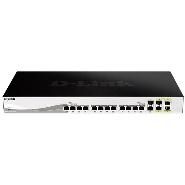 D-Link DXS-1210-16TC/A2A PROJ Настраиваемый L2+ коммутатор с 12 портами 10GBase-T, 2 портами 10GBase-X SFP+ и 2 комбо-портами 10GBase-T/SFP+